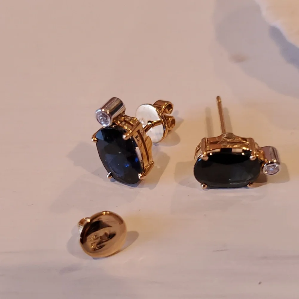 Sapphire and Diamond Earrings 💎✨️HOST PICK💎✨️ - Picture 4 of 6